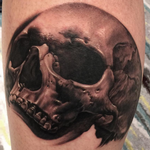 Tattoos - Collaborative Black and Gray Skull Tattoo - 115229